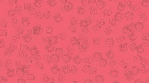 Abstract Floral Pattern on Coral Background for Creative Projects. Stock Footage 322979357