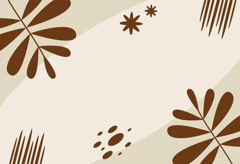 Abstract Floral Pattern Design with Brown Tones and Natural Motifs Stock Illustration