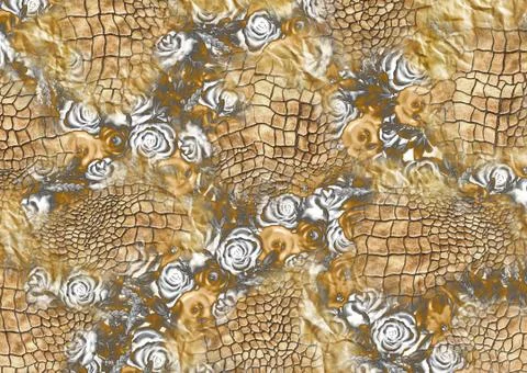 Abstract floral pattern with fabric texture Stock Illustration