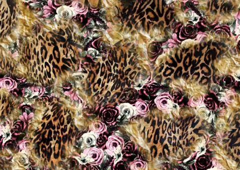 Abstract floral pattern with fabric texture Stock-Illustration