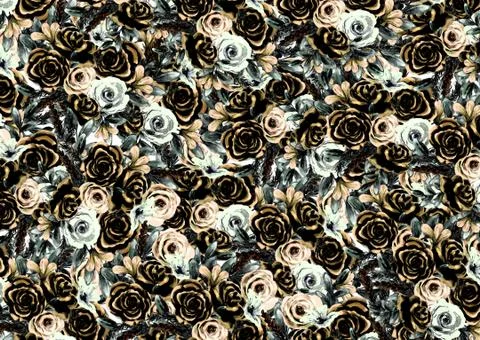 Abstract floral pattern with fabric texture Stock-Illustration