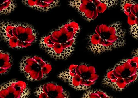 Abstract floral pattern with fabric texture Stock Illustration