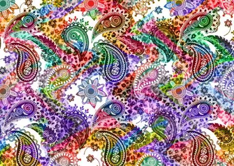 Abstract floral pattern with fabric texture イラスト素材
