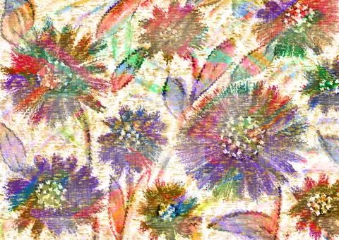 Abstract floral pattern with fabric texture Stock Illustration