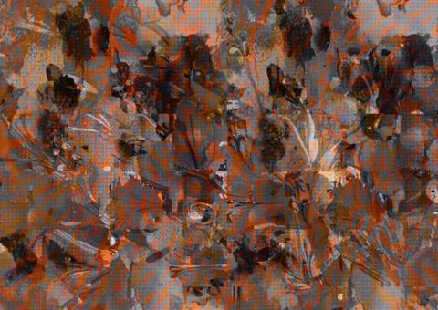 Abstract floral pattern with fabric texture Stock Illustration