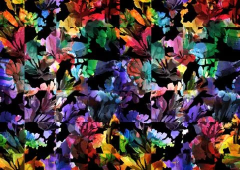 Abstract floral pattern with fabric texture Stock Illustration