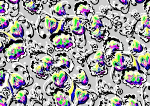 Abstract floral pattern with fabric texture Stock Illustration