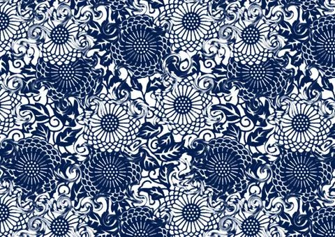 Abstract floral pattern with fabric texture Stock Illustration