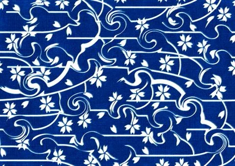 Abstract floral pattern with fabric texture Stock Illustration