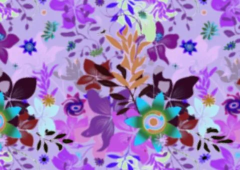 Abstract floral pattern with fabric texture Stock Illustration