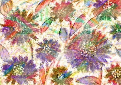 Abstract floral pattern with fabric texture Stock Illustration