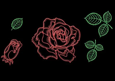 Abstract floral pattern with fabric texture Stock Illustration