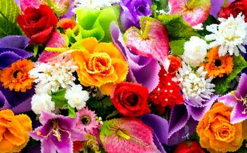 Abstract floral pattern with fabric texture Stock Illustration