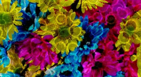 Abstract floral pattern with fabric texture イラスト素材
