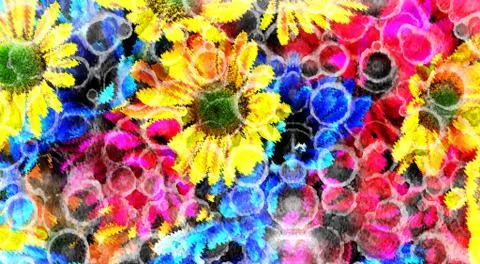 Abstract floral pattern with fabric texture Stock Illustration