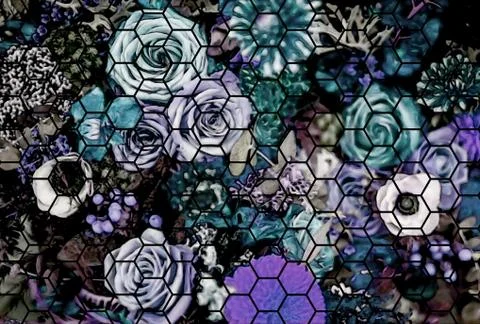 Abstract floral pattern with fabric texture Stock Illustration