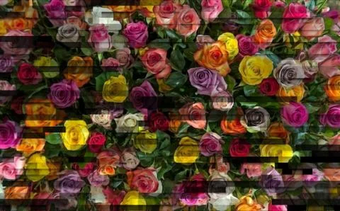 Abstract floral pattern with fabric texture Stock-Illustration