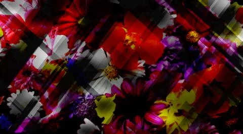 Abstract floral pattern with fabric texture Stock Illustration