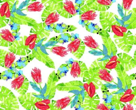 Abstract floral pattern with fabric texture Stock Illustration