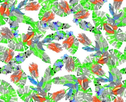 Abstract floral pattern with fabric texture Stock Illustration