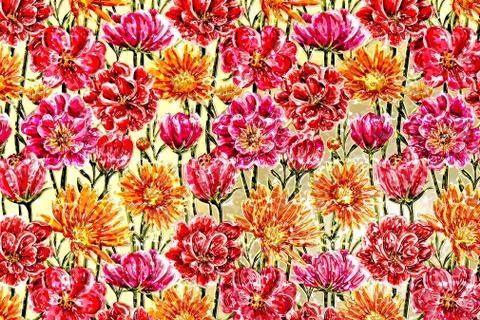 Abstract floral pattern with fabric texture Stock Illustration