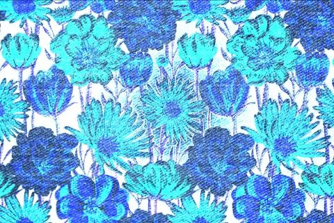 Abstract floral pattern with fabric texture Stock Illustration