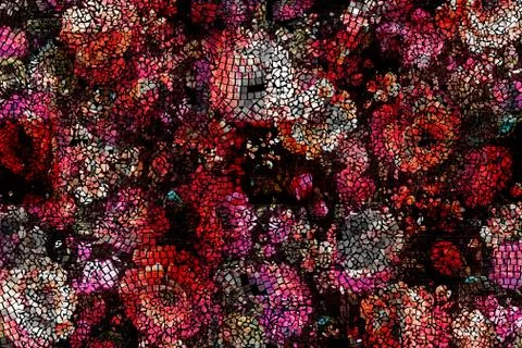 Abstract floral pattern with fabric texture Stock Illustration