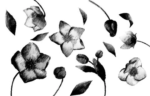 Abstract floral pattern with fabric texture Stock Illustration