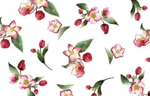 Abstract floral pattern with fabric texture Stock Illustration