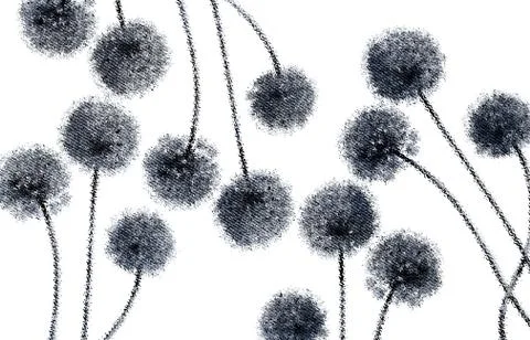 Abstract floral pattern with fabric texture Stock Illustration