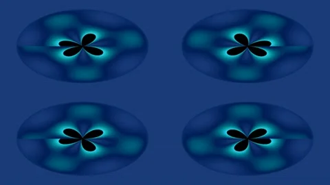Abstract Floral Pattern, Four Repeating Ovals, Psychedelic, Digital Art Stock Footage 333081578