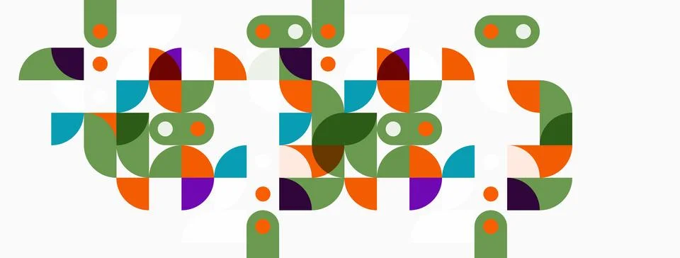 Abstract floral pattern. Geometric shapes create repeating design. Bright c.. イラスト素材