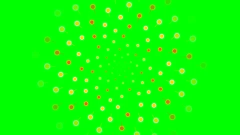 Abstract floral pattern of glowing circular lights on a vibrant green backg.. Stock Footage 340904375