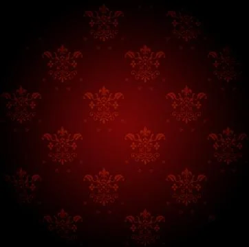Abstract floral pattern on a gradient red background Stock Illustration
