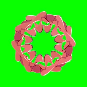 Abstract floral pattern on a green background. Stock Illustration