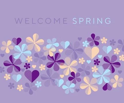 Abstract floral pattern for header and surface design. Spring blossom flowers Illustration