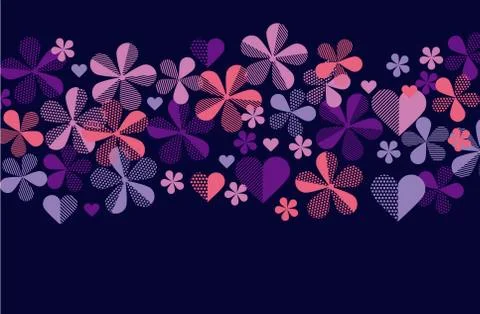Abstract floral pattern for header and surface design. Spring blossom flowers Illustrazione stock