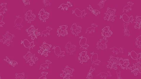 Abstract Floral Pattern on Magenta Background. Stock Illustration