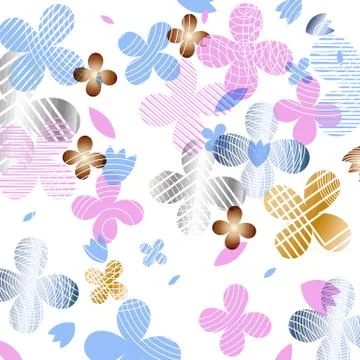 Abstract floral pattern. Modern random colors. Stock Illustration