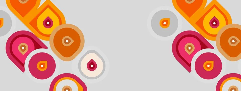 Abstract floral pattern. Orange, pink, gray hues create repeating design. S.. Stock Illustration