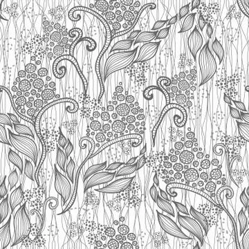 Abstract floral pattern. seamless pattern with flowers and butterfly. floral Stock Illustration