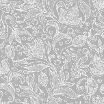 Abstract floral pattern. seamless pattern with flowers and butterfly. floral Stock Illustration