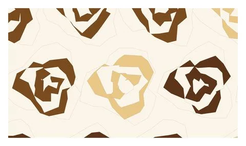 Abstract floral pattern with soft organic rounded shapes in layered brown c.. Stock Illustration
