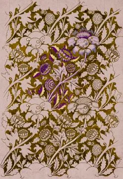 Abstract floral patterned textile print Stock Illustration