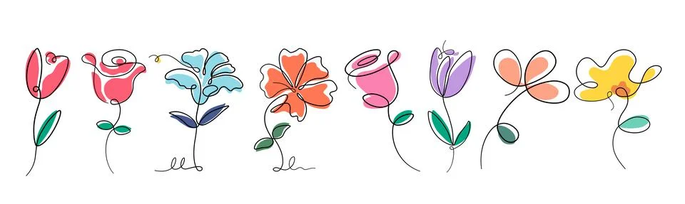 Abstract floral patterns set Stock-Illustration