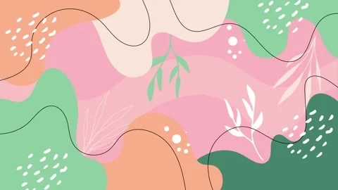 Abstract floral patterns with soft colors and curvy lines seamless 4k video Stock Footage 304858169