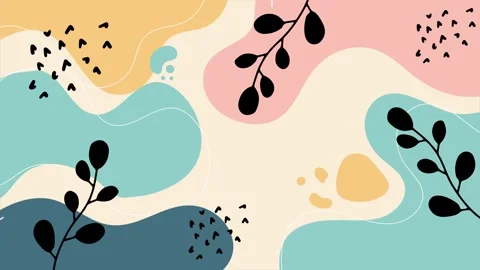 Abstract floral patterns with soft colors and curvy lines seamless 4k video Stock Footage 304858172