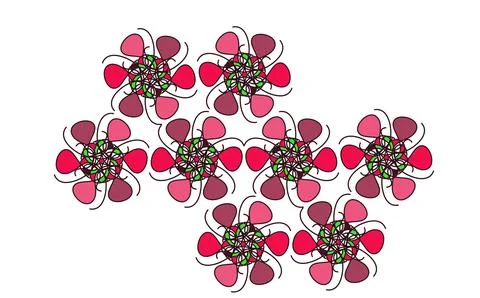 Abstract Floral Rosette Geometric Layout Stock Illustration