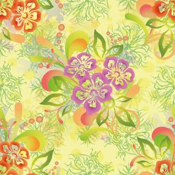 Abstract floral seamless background Stock Illustration