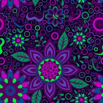 Abstract Floral Seamless Background Stock Illustration